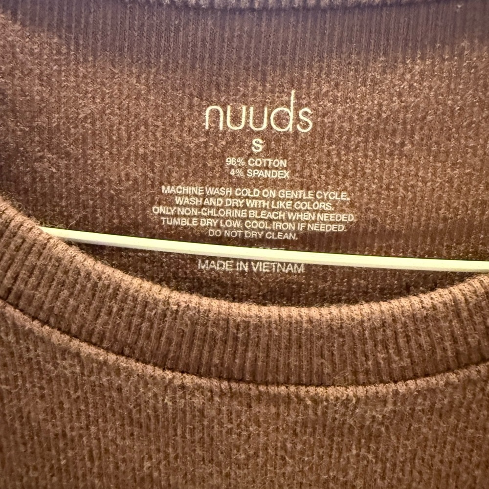 Nuuds Chocolate Long Sleeve Bodysuit SMALL